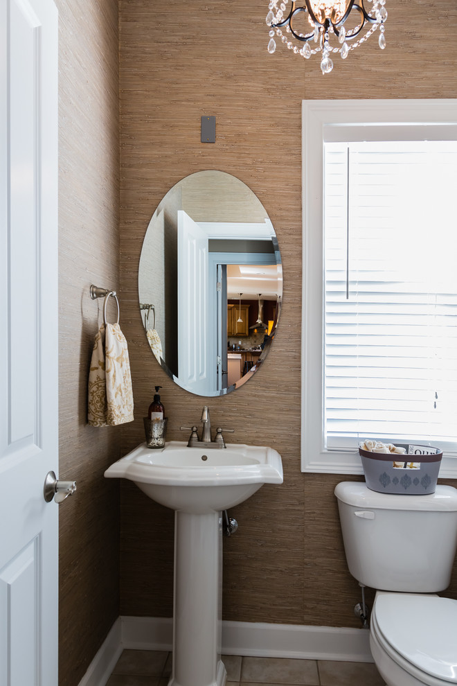 Wallpaper your 1/2 bath! Traditional Bathroom Raleigh by Paige