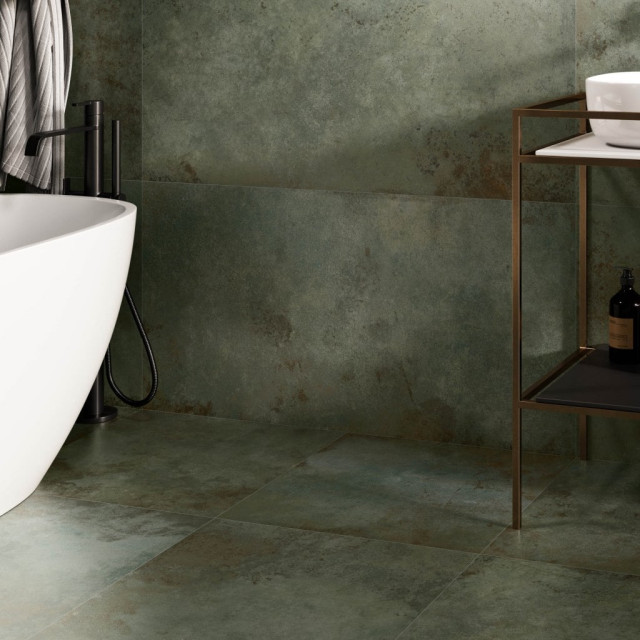 Alloy Porcelain Dark Green Floor Tiles Rectified Direct Tile