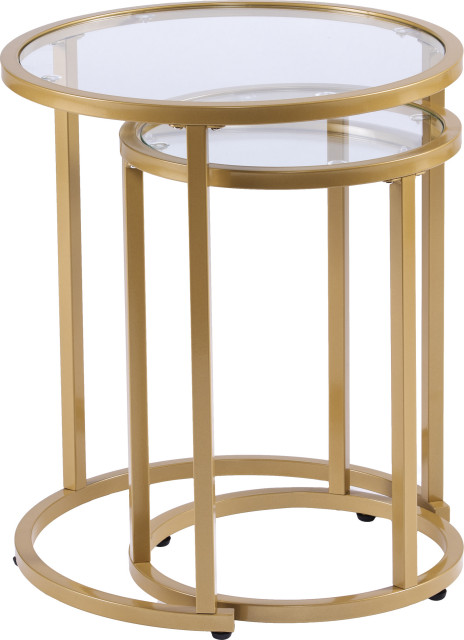 Evelyn Glam Nesting Side Table Set - Gold