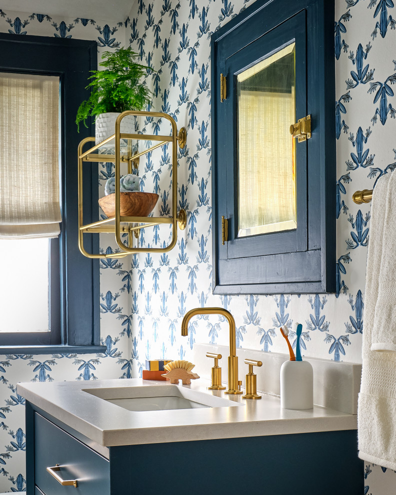 Inspiration for a modern bathroom remodel in Charlotte