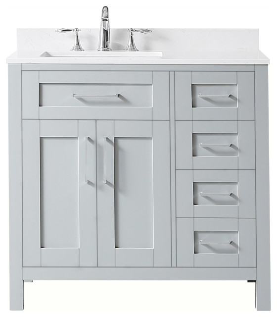 Ove Decors Tahoe 36 Vanity Transitional Bathroom Vanities And Sink Consoles By Houzz - 36 In White Single Sink Bathroom Vanity With Cultured Marble Top