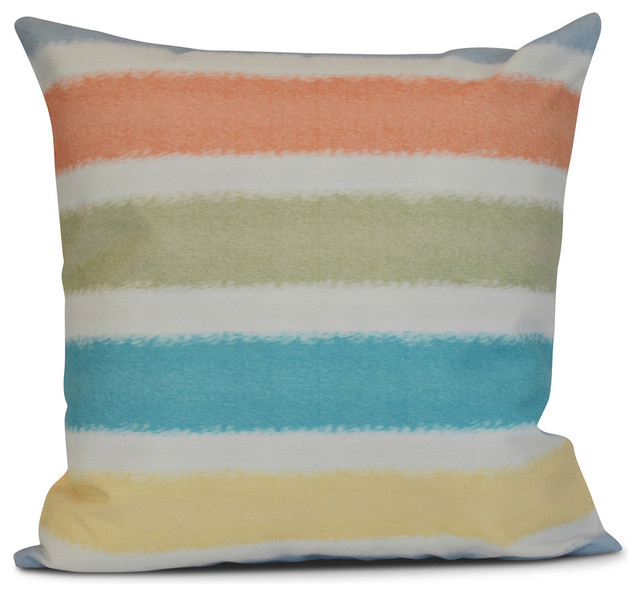Fun In The Sun Stripe Print Outdoor Pillow Contemporary