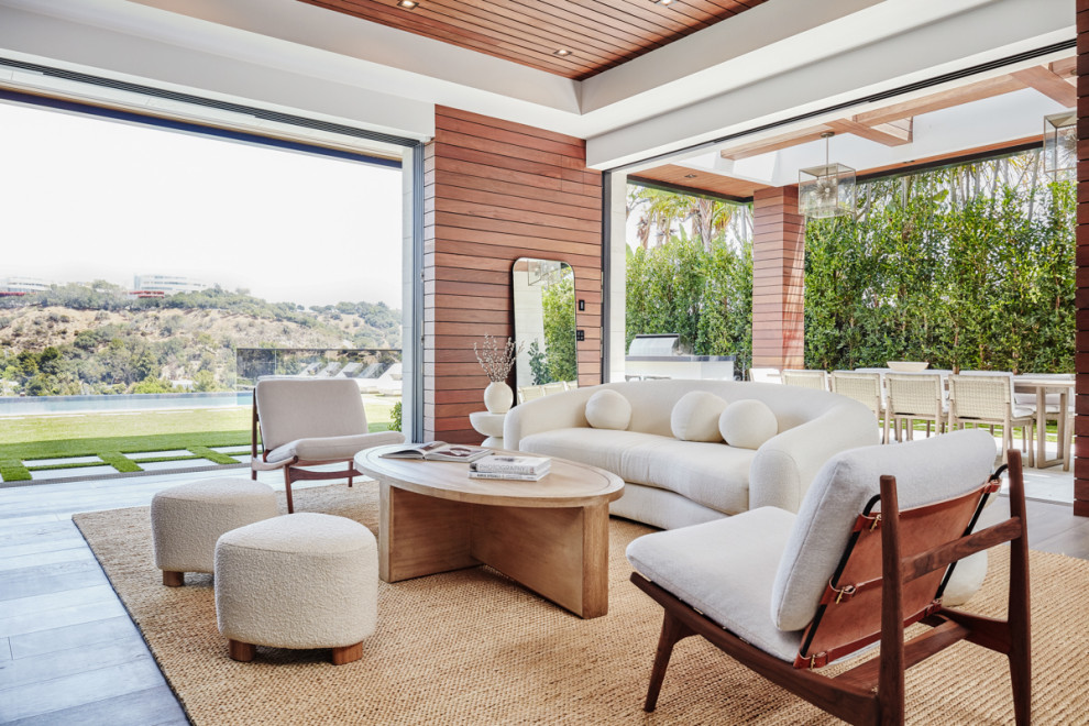 Trendy living room photo in Los Angeles