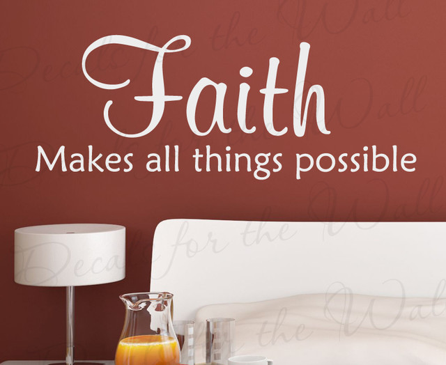 Wall Quote Decal Sticker Vinyl Faith Makes All Things Possible God Religious R29