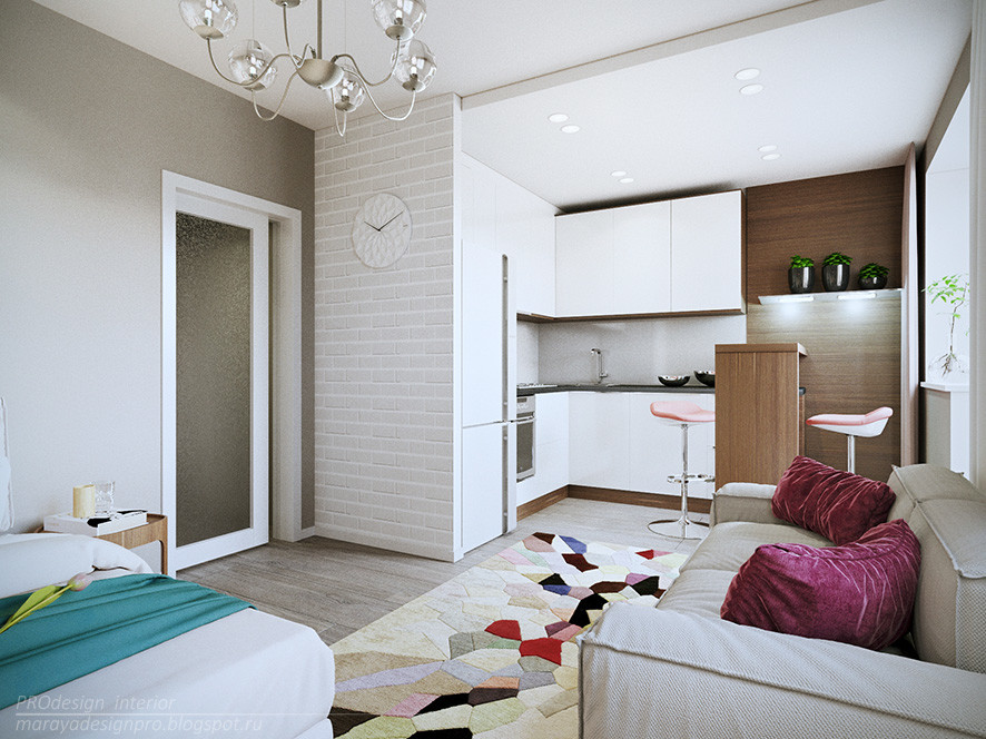 Интерьер однокомнатной квартиры