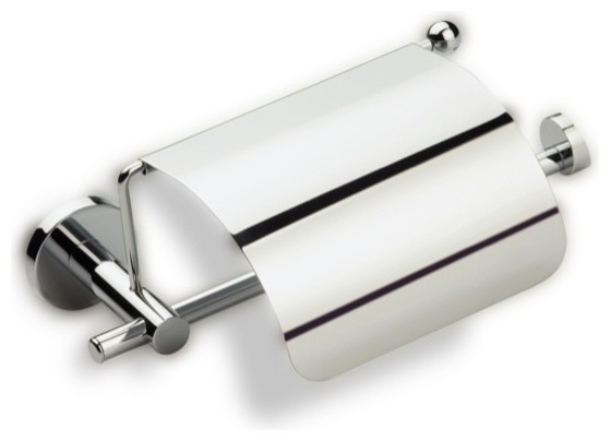 Toilet Roll Holder With Cover, Chrome