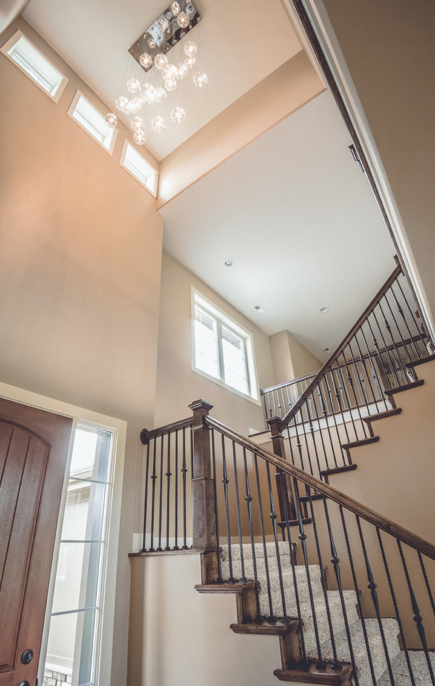 This is an example of a traditional staircase in Omaha.