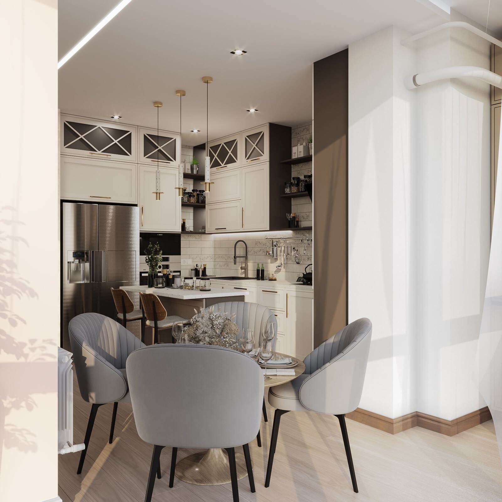 Дизайн кухни-гостиной