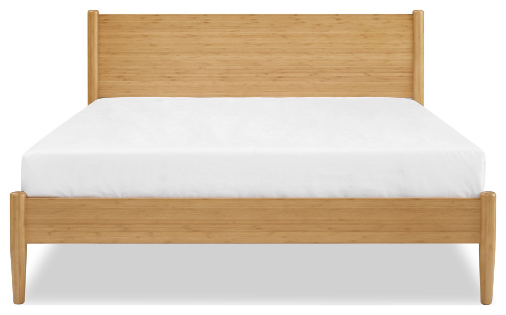 Ria Eastern King Platform Bed, Caramelized Midcentury Platform Beds by HedgeApple Houzz