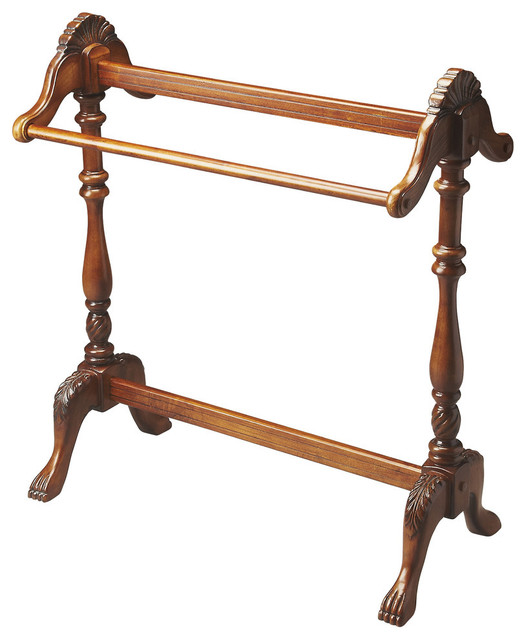 Joanna Blanket Stand, Vintage Oak Traditional Blanket And Quilt Racks by Butler Specialty