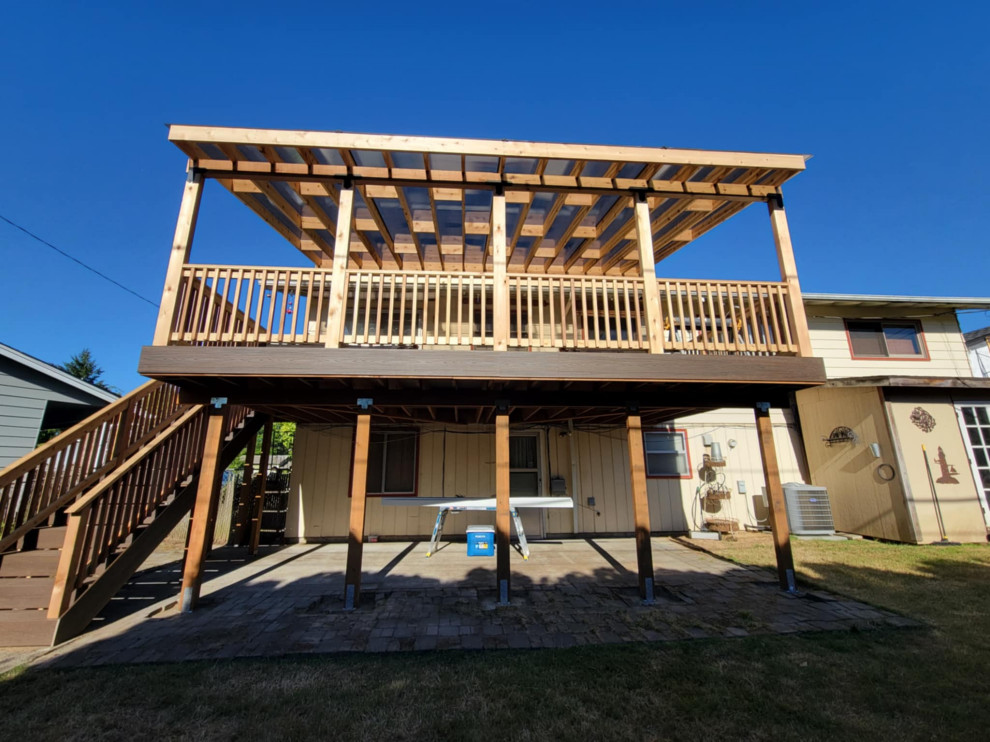 Composite deck with clear polycarbonate on it