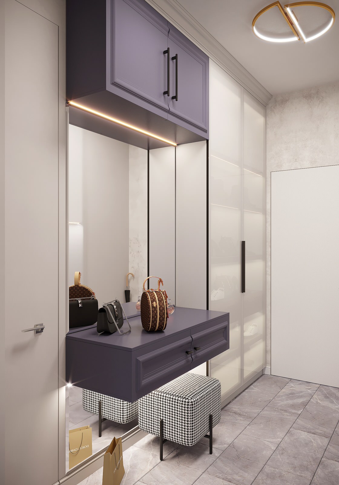 Визуализация (настройка света, материалов) квартиры в Москве.