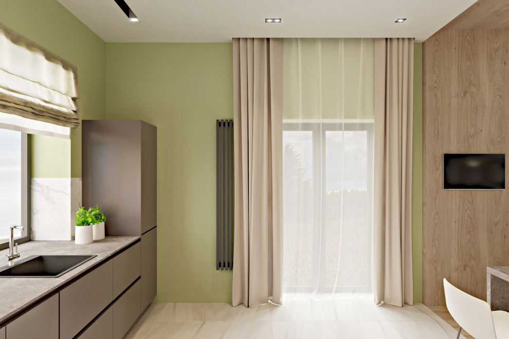 Дом - 130 м2. Кухня - гостиная - холл №1