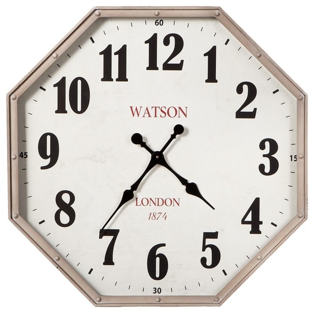 Hexagon Wall Clock Traditional Wall Clocks By Midwest CBK   Traditional Wall Clocks 