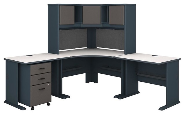 Series A 84 X84 Corner Desk Hutch Mobile File Cabinet