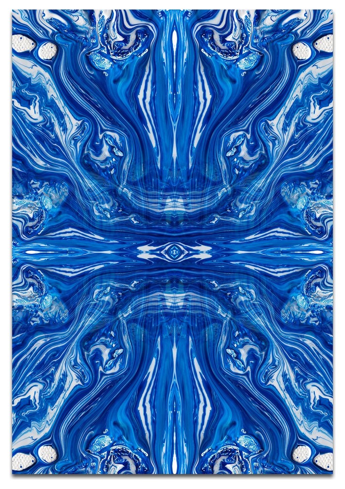 Abstract Wall Art 'Coastal Waters 6 Quad', Colorful Urban Decor on Metal/Plexi Contemporary