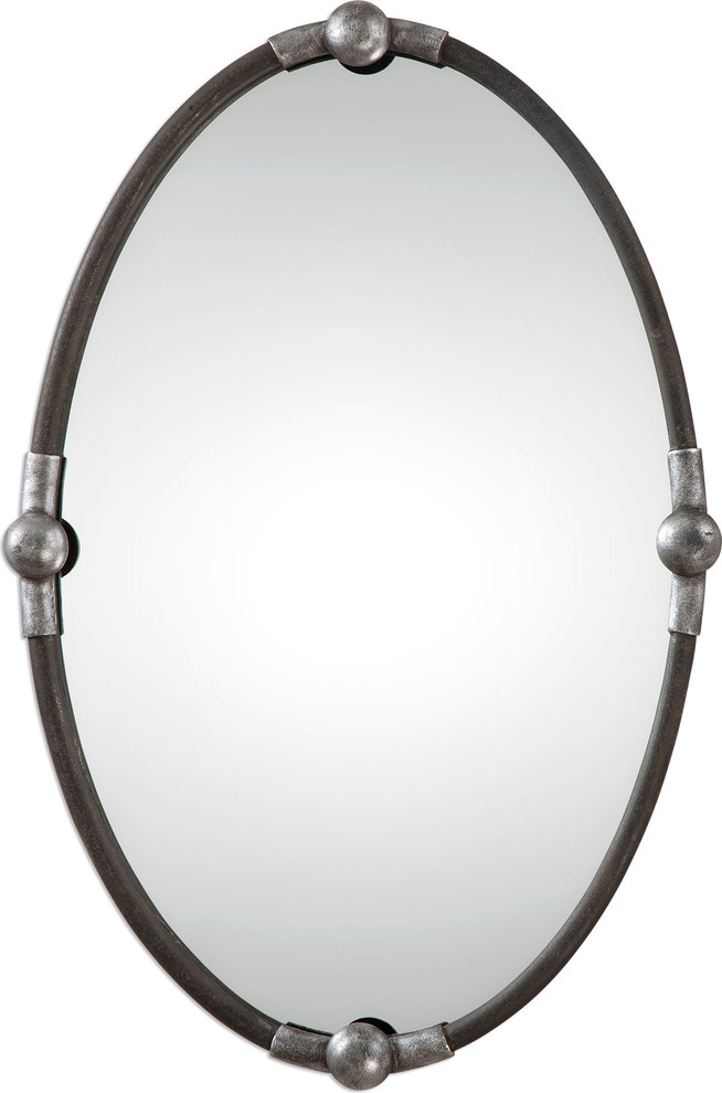 Uttermost Carrick Black Oval Mirror