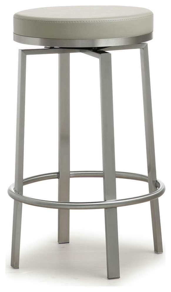 Tov Furniture Pratt Gray Swivel Counter Stool, Set Of 2 Transitional