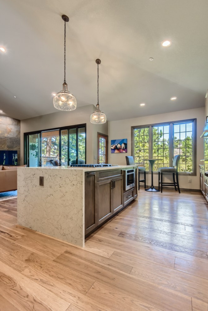 Inspiration for a rustic kitchen remodel in Denver