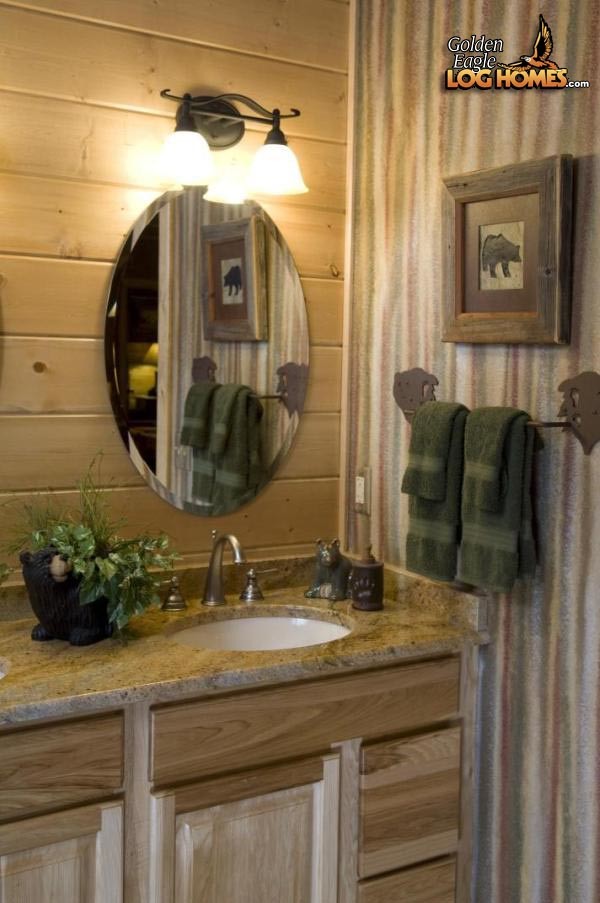 This is an example of a large country bathroom in Other.