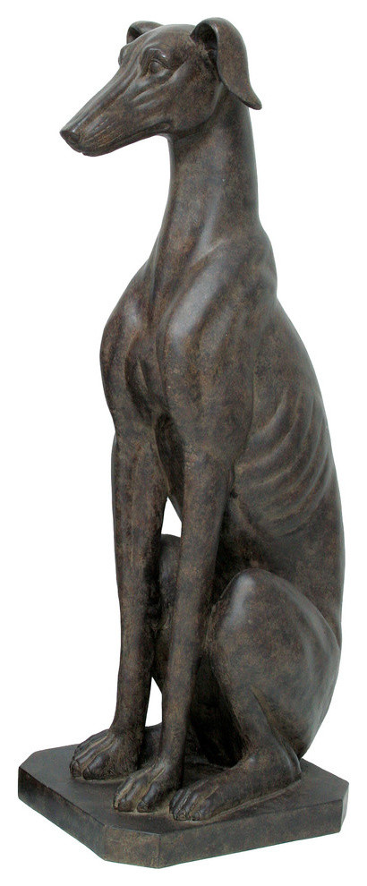 31-Inch Tall Sitting Greyhound Statue