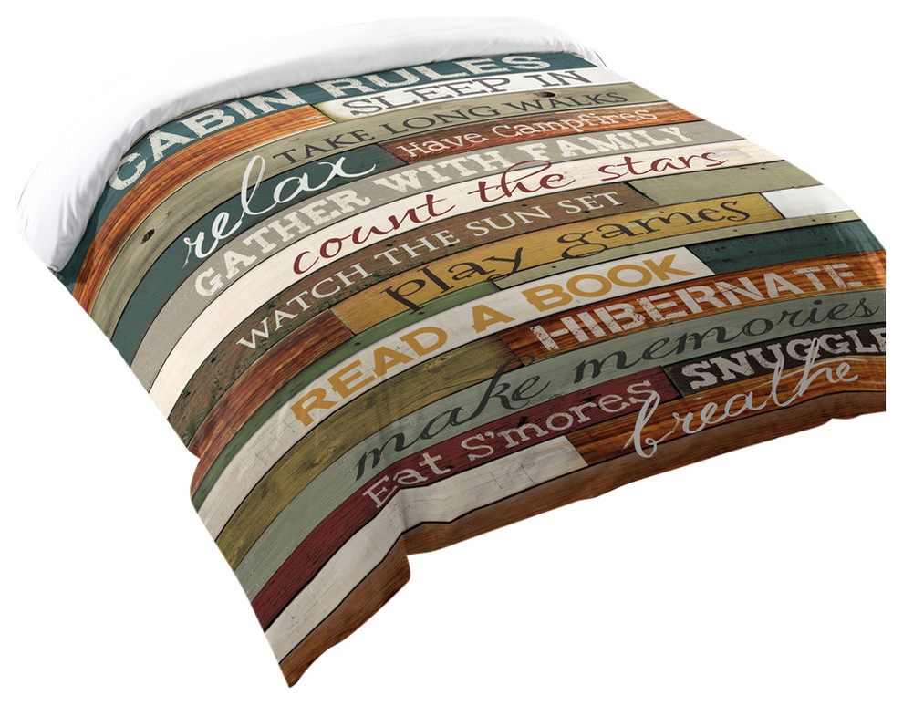 Laural Home Cabin Rules Comforter Rustic Comforters And Comforter