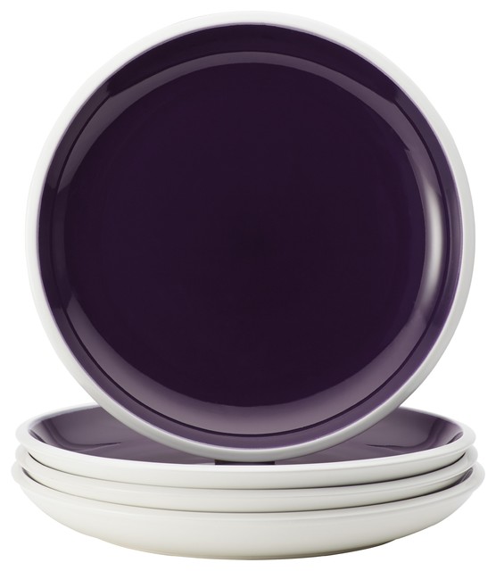 Rachael Ray Dinnerware 'Rise' Purple 4-piece Stoneware Dinner Plate Set