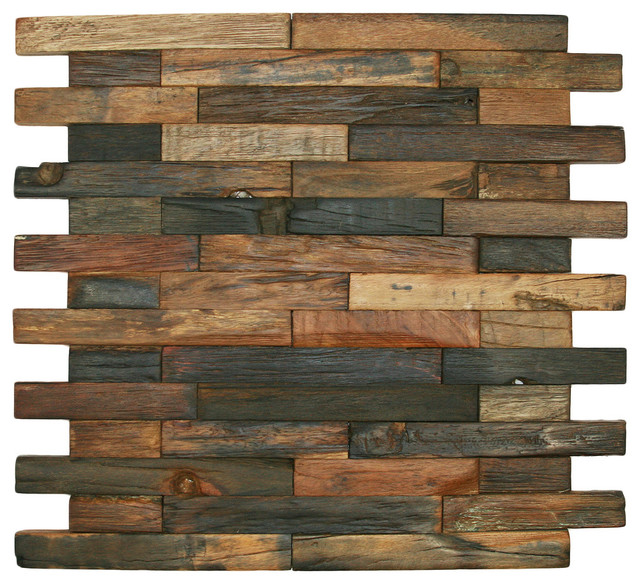 CNK Tile - 12"x12" Reclaimed Boat Wood Tile, Interlocking ...