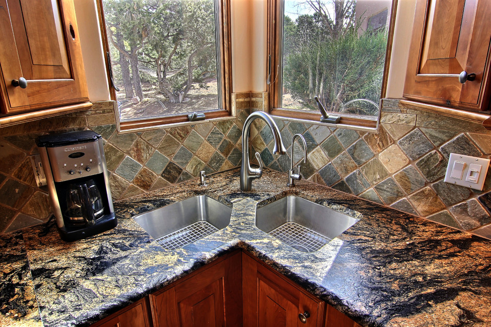 Kitchen - rustic kitchen idea in Albuquerque