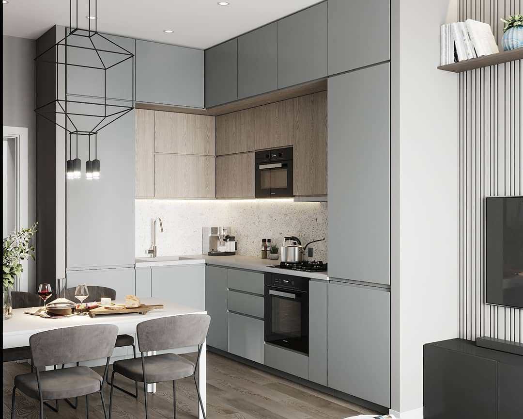 Проект кухни-гостиной 18 кв.м.