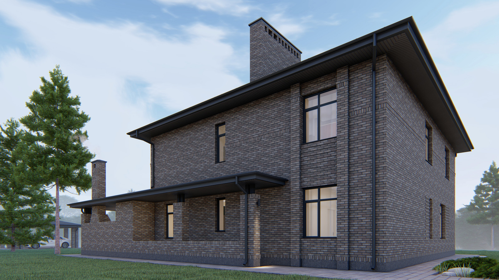 Двухэтажный дом в стиле Прерий