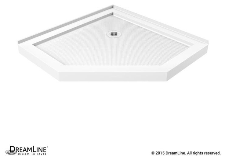 DreamLine SlimLine NeoAngle Shower Base, DLT203838022, Biscuit