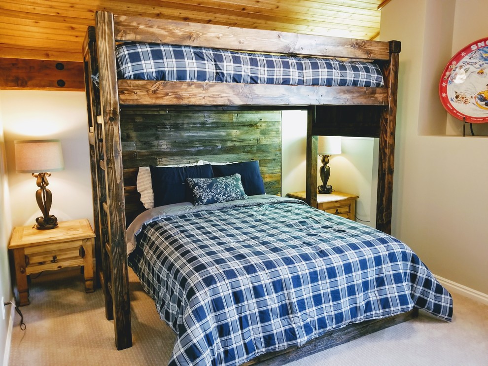 Inspiration for a rustic bedroom remodel in Salt Lake City