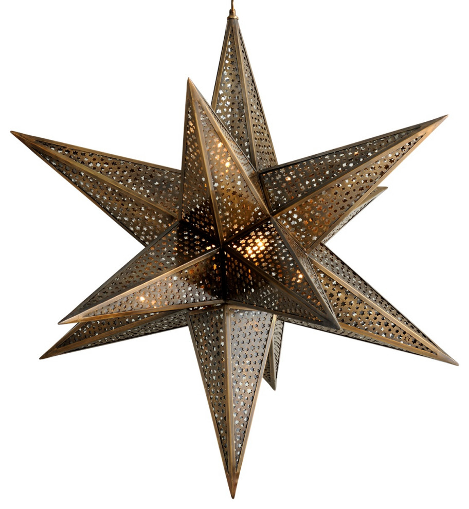 Star Of The East - 5 Light Chandelier - Old World Bronze - Clear
