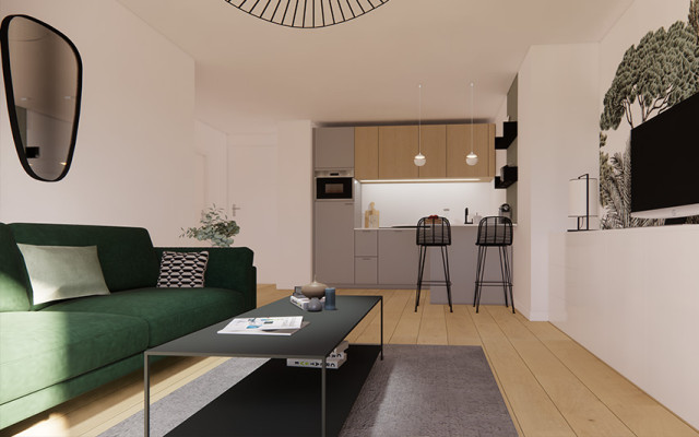 Rénovation d'un studio 30m2 à Antony - Contemporain - Salle de Séjour ...