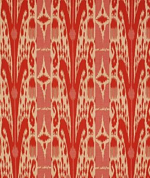 Top Fireside Ikat Home Decorating Fabric, red