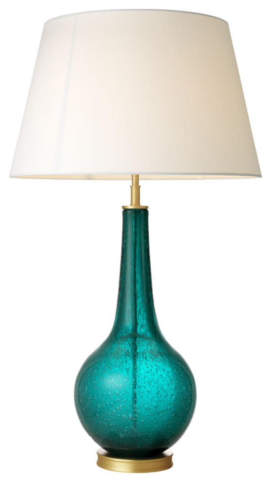 Turquoise Glass Table Lamp Eichholtz Massaro Contemporary Table Lamps by Oroa