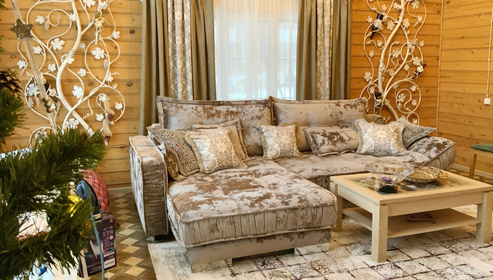 Шторы в гостиную загородного дома  - дизайн, пошив. монтаж.