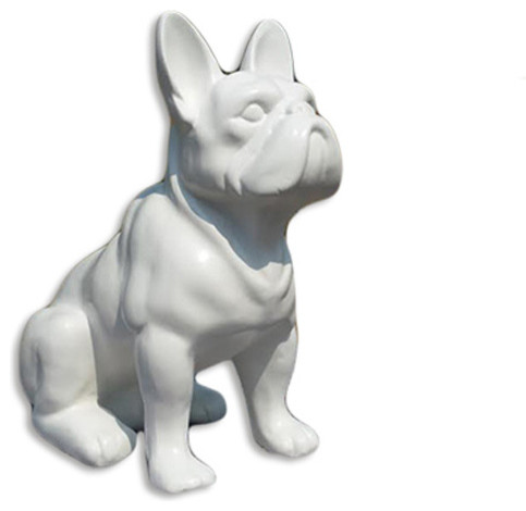 Resin Statue French Bulldog Standing or Seated - Contemporary - Garden ...