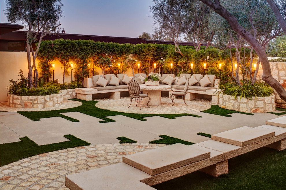 Patio container garden - southwestern patio container garden idea in Salt Lake City with no cover