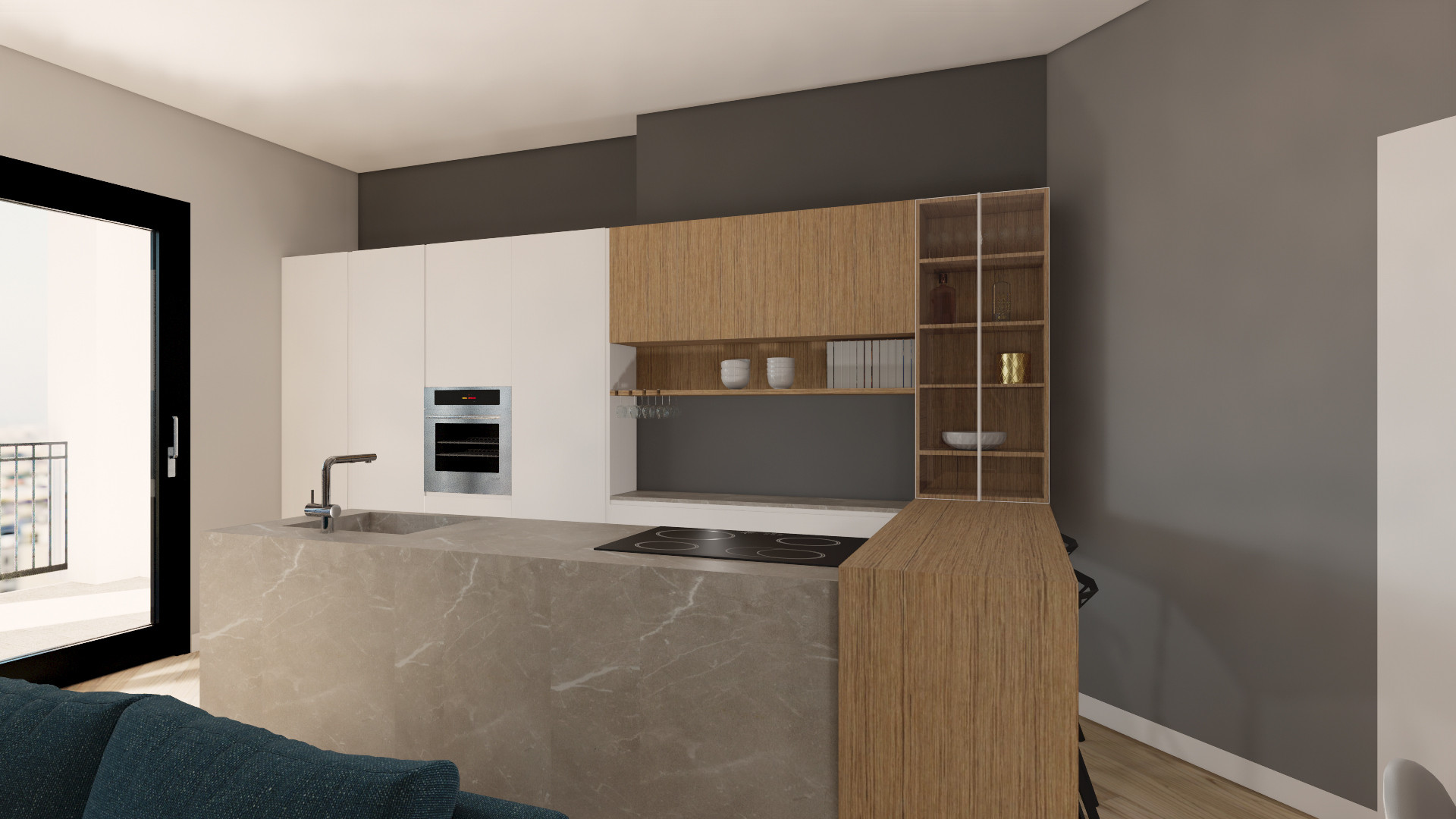 VIA CARRIERA | Render cucina