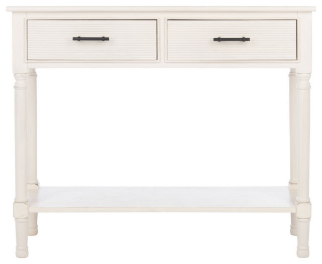 Juno 2 Drawer Console Table Distressed White - French Country - Console ...