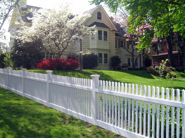 Beautiful White Wood Picket Fence - Traditional - Exterior - New York ...