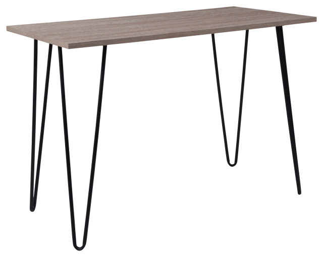 Contemporary Wood Grain Finish Console Table With Hairpin Legs