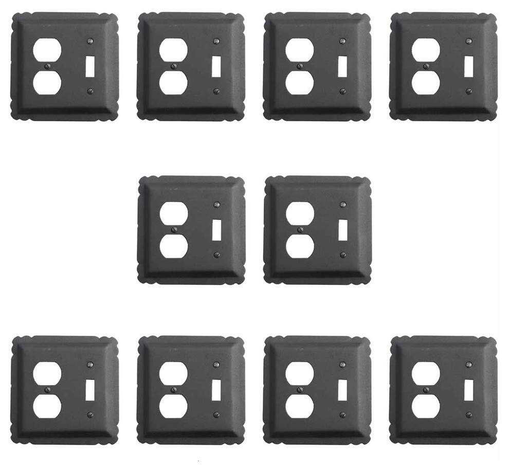 10 Switchplate Black Wrought Iron Toggle/Duplex Transitional