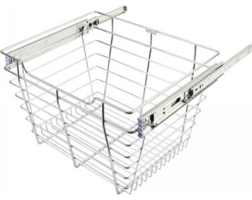 Hardware Resources POB1-16236 6" Tall Pull Out Wire Basket - Chrome