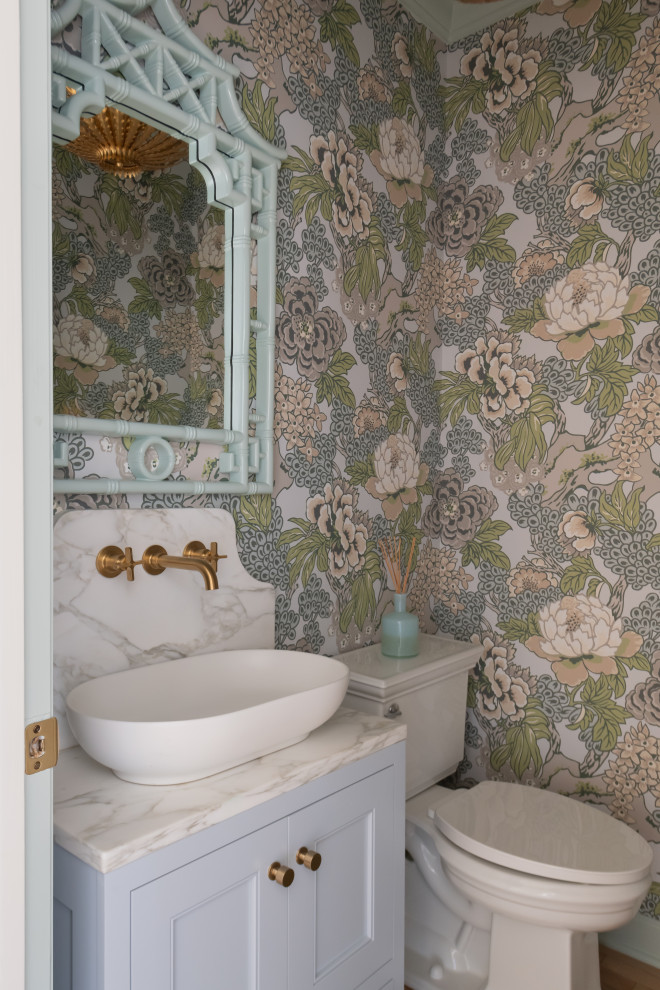 Inspiration for a transitional powder room remodel in Nashville