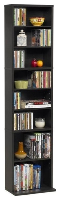 Atlantic 54" Summit Adjustable Media Storage Bookcase w/ Wide Base in Espresso