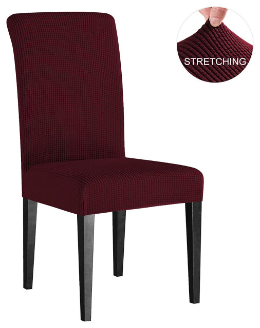 Subrtex Dyed Jacquard Stretch Dining, Subrtex Jacquard Stretch Dining Room Chair Slipcovers