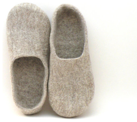 Felted Slippers, Neutral by Agnes Felt